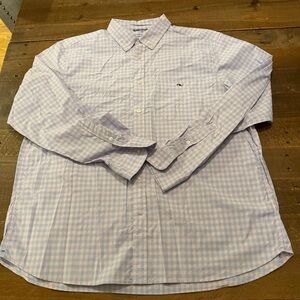 Vineyard Vines Red and Blue Plaid Performance Button Down Shirt XL